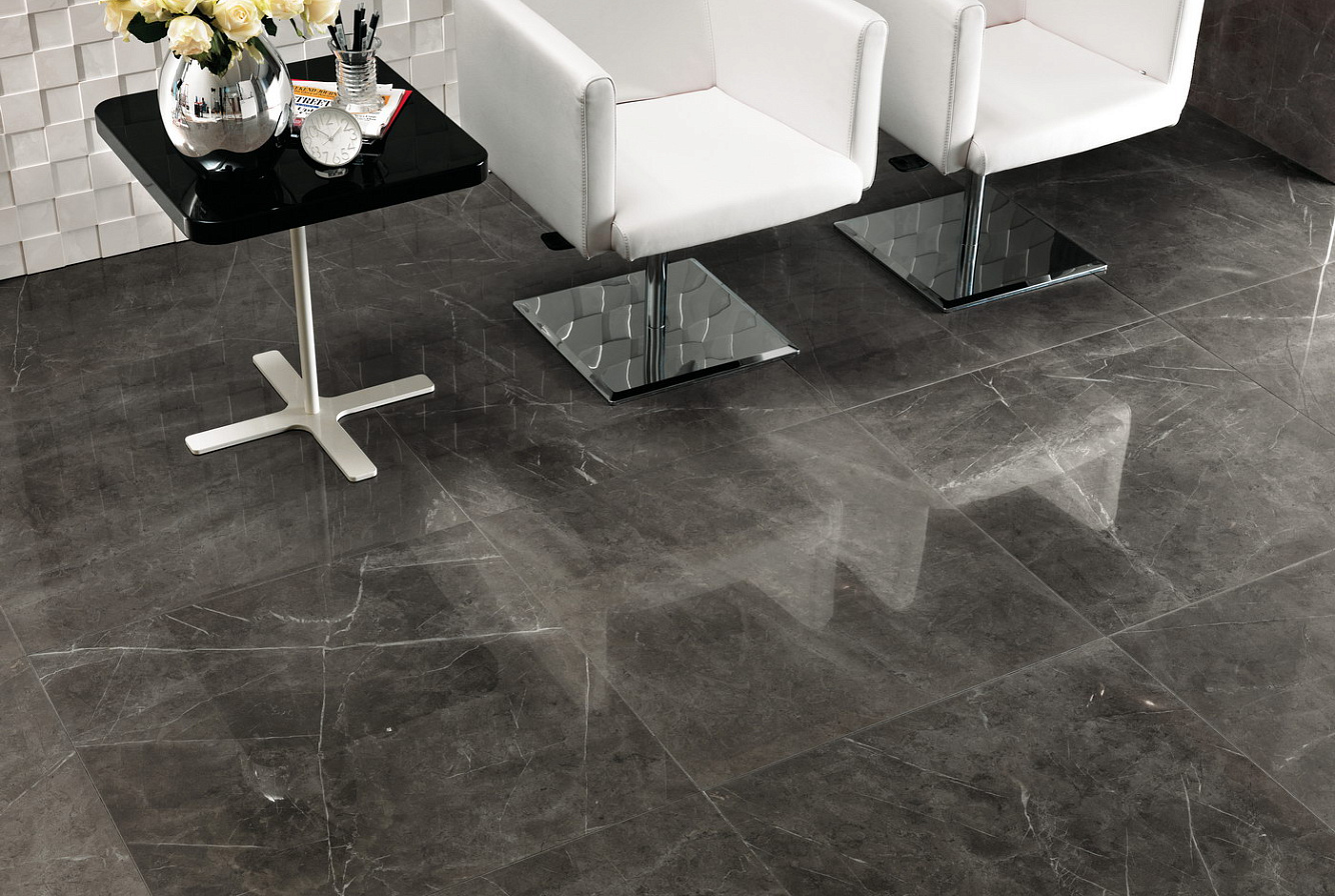 Полированный керамогранит ATLAS CONCORDE MARVEL GREY STONE.